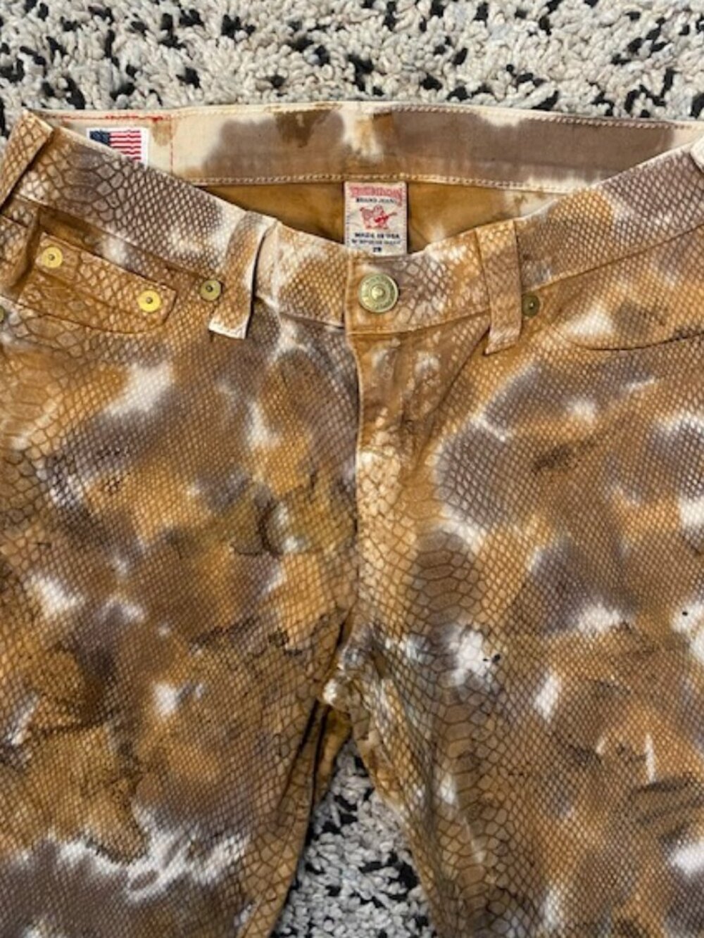 VTG True Religion Y2K Skinny low Rise Jeans Snake Skin 29/ 29